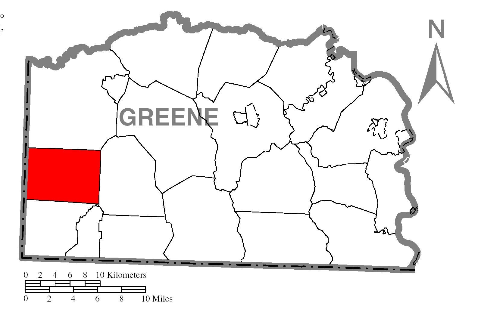 FileMap of Aleppo Township, Greene County, Pennsylvania Highlighted