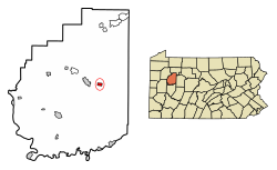 Location of Strattanville in Clarion County, Pennsylvania.