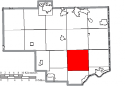 Location of Madison Township in Columbiana County
