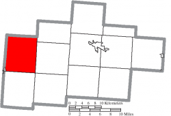Location of Perry Township in Hocking County
