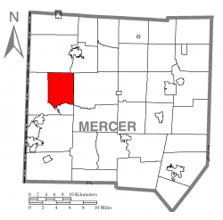 Location of Pymatuning Township in Mercer County