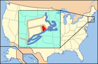 Map of the United States highlighting Rhode Island