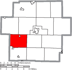 Location of Monroe Township in Carroll County