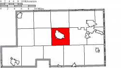 Location of Canfield Township in Mahoning County