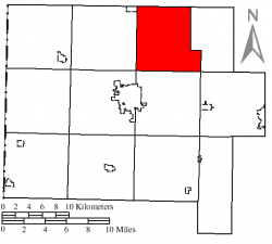 Location of Hoaglin Township in Van Wert County