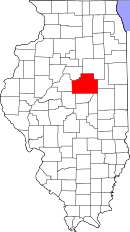 Map of Illinois highlighting McLean County
