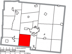 Location of Union Township in Logan County