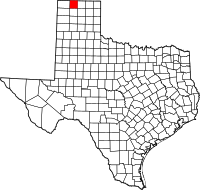 Map of Texas highlighting Sherman County
