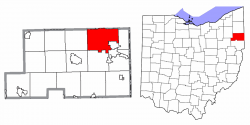 Location of Youngstown in Mahoning County within the state of Ohio