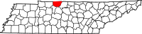 Map of Tennessee highlighting Robertson County