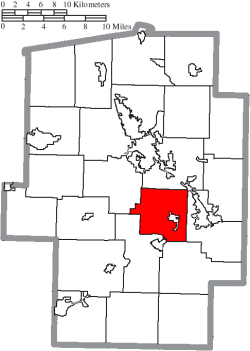 Location of Warwick Township in Tuscarawas County