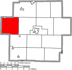 Location of Rose Township in Carroll County