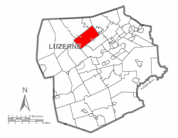 Map of Luzerne County, Pennsylvania Highlighting Lehman Township