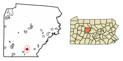 Location of Glen Hope in Clearfield County, Pennsylvania.