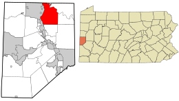 Location in Beaver County and state of Pennsylvania