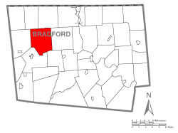 Map of Bradford County with Springfield Township highlighted