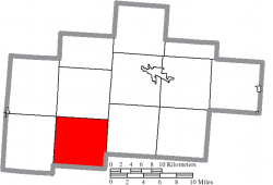 Location of Benton Township in Hocking County