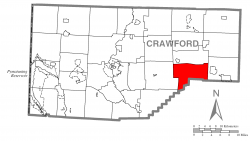 Location of Troy Township in Crawford County