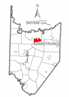 Map of Armstrong County, Pennsylvania highlighting Pine Township