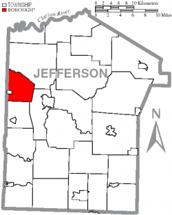 Map of Jefferson County, Pennsylvania Highlighting Union Township