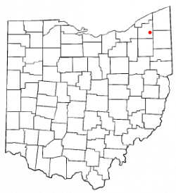 Location of Middlefield, Ohio