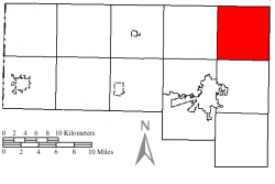 Location of Adams Township in Defiance County