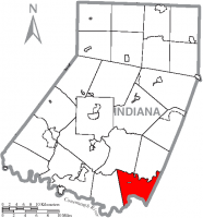 Map of Indiana County, Pennsylvania Highlighting East Whitfield Township