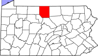 Map of Pennsylvania highlighting Potter County