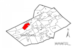 Map of Schuylkill County, Pennsylvania Highlighting Barry Township