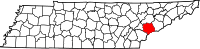 Map of Tennessee highlighting Blount County