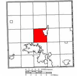 Location of Bazetta Township in Trumbull County