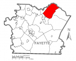 Location of Bullskin Township in Fayette County