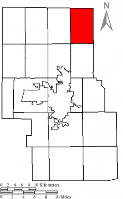 Location of Butler Township in Richland County.
