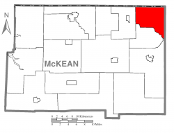 Map of McKean County, Pennsylvania highlighting Ceres Township