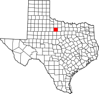 Map of Texas highlighting Throckmorton County