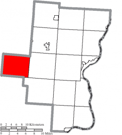 Location of Greenfield Township in Gallia County