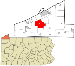 Location in Erie County and the state of Pennsylvania.