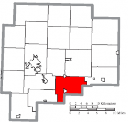 Location of Richland Township in Guernsey County