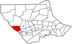 Map of Lycoming County, Pennsylvania highlighting Watson Township