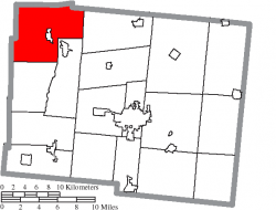 Location of Stokes Township in Logan County