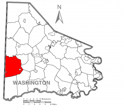 Location of Donegal Township in Washington County