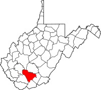 Map of West Virginia highlighting Raleigh County