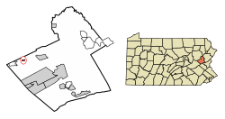 Location of Beaver Meadows in Carbon County