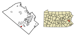 Location of Alburtis in Lehigh County, Pennsylvania.