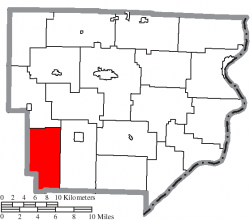 Location of Bethel Township in Monroe County