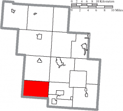 Location of Monday Creek Township in Perry County