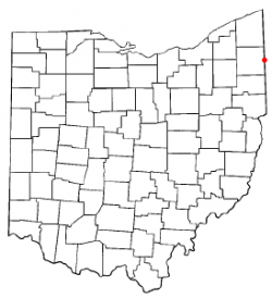 Location of Orangeville, Ohio