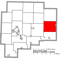 Location of Oxford Township in Guernsey County