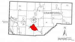 Location of Union Township in Crawford County