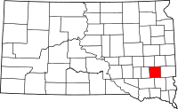Map of South Dakota highlighting McCook County